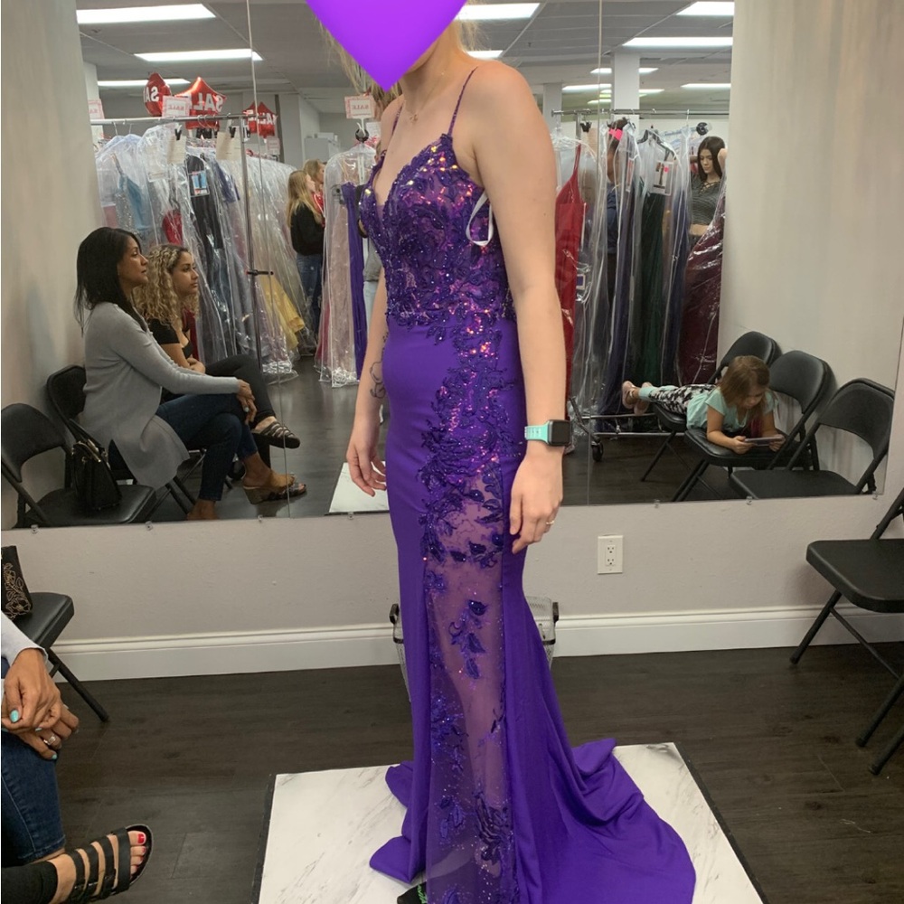 Ellie Wilde Vibrant Purple Prom Dress